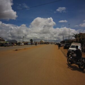 The main street in Nakonde, Muchinga Province, Zambia.