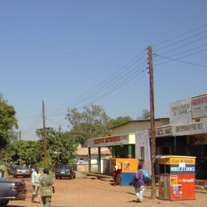 Shops along the Great East Road in Chipata, Zambia. Context photograph of the town around Pine View Guest House, not of the property itself.