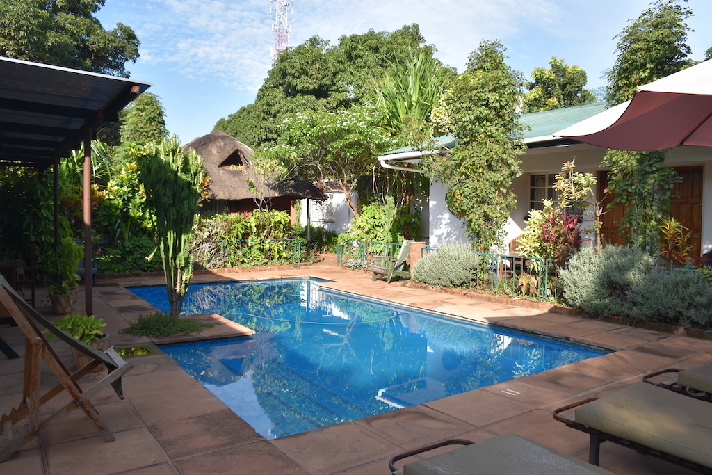 La piscina de Tabonina Guesthouse en Livingstone, Zambia.