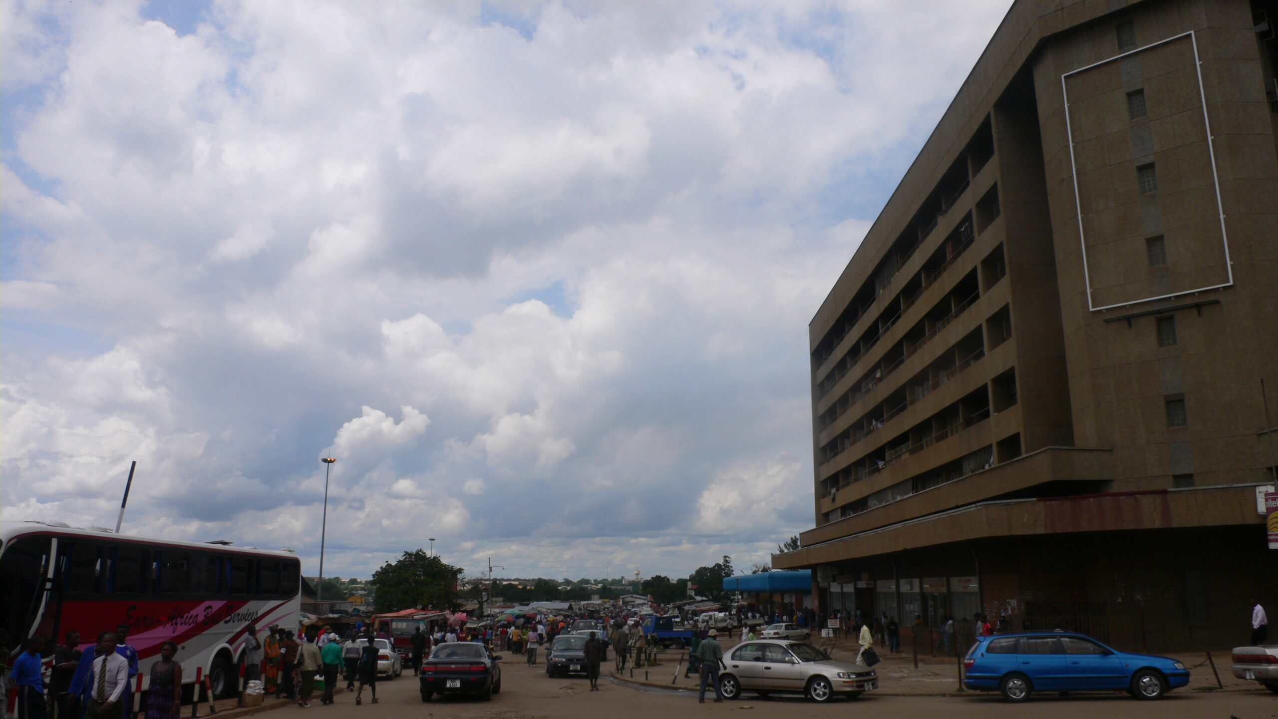 The Kitwe cityscape on the Copperbelt, Zambia. Context photograph of the city around Africanza Lodge and Restaurant, not of the property itself.