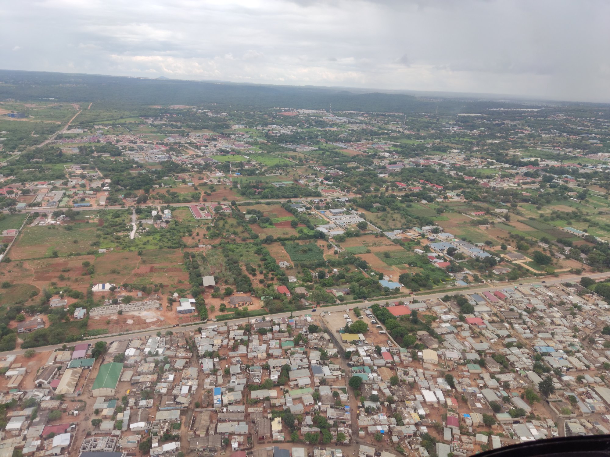 An aerial view over Lusaka, Zambia. Context photograph of the city around Ararat Lodge, not of the property itself.