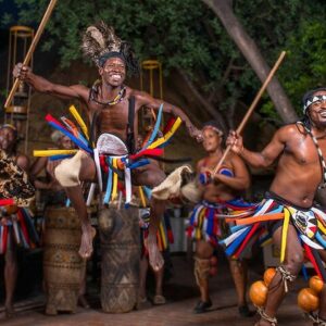 Boma Dinner and Drum Show in Victoria Falls with Pickup