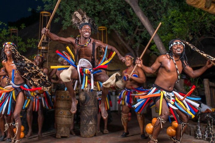 Boma Dinner and Drum Show in Victoria Falls with Pickup